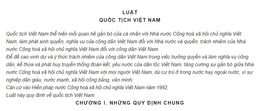 Luật Quốc tịch Việt Nam năm 1998