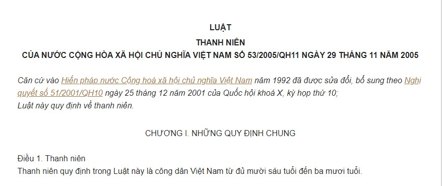 Luật Thanh niên năm 2005