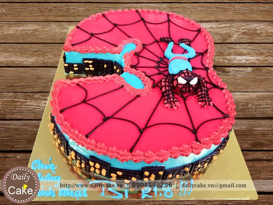 Bánh sinh nhật in hình siêu nhân nhện đáng yêu ăn được tặng bé trai | Bánh  Kem Ngộ Nghĩnh