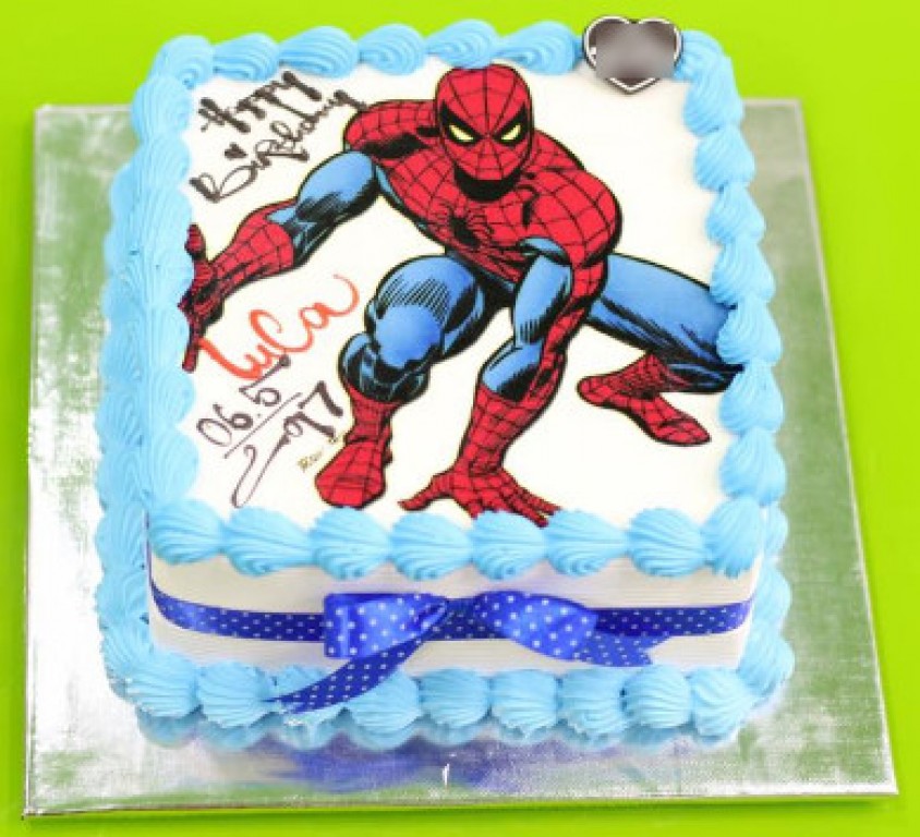 Bánh sinh nhật in ảnh 4 siêu nhân anh hùng Captain, Superman, Iron man và  Hulk 5924 - Bánh in ảnh