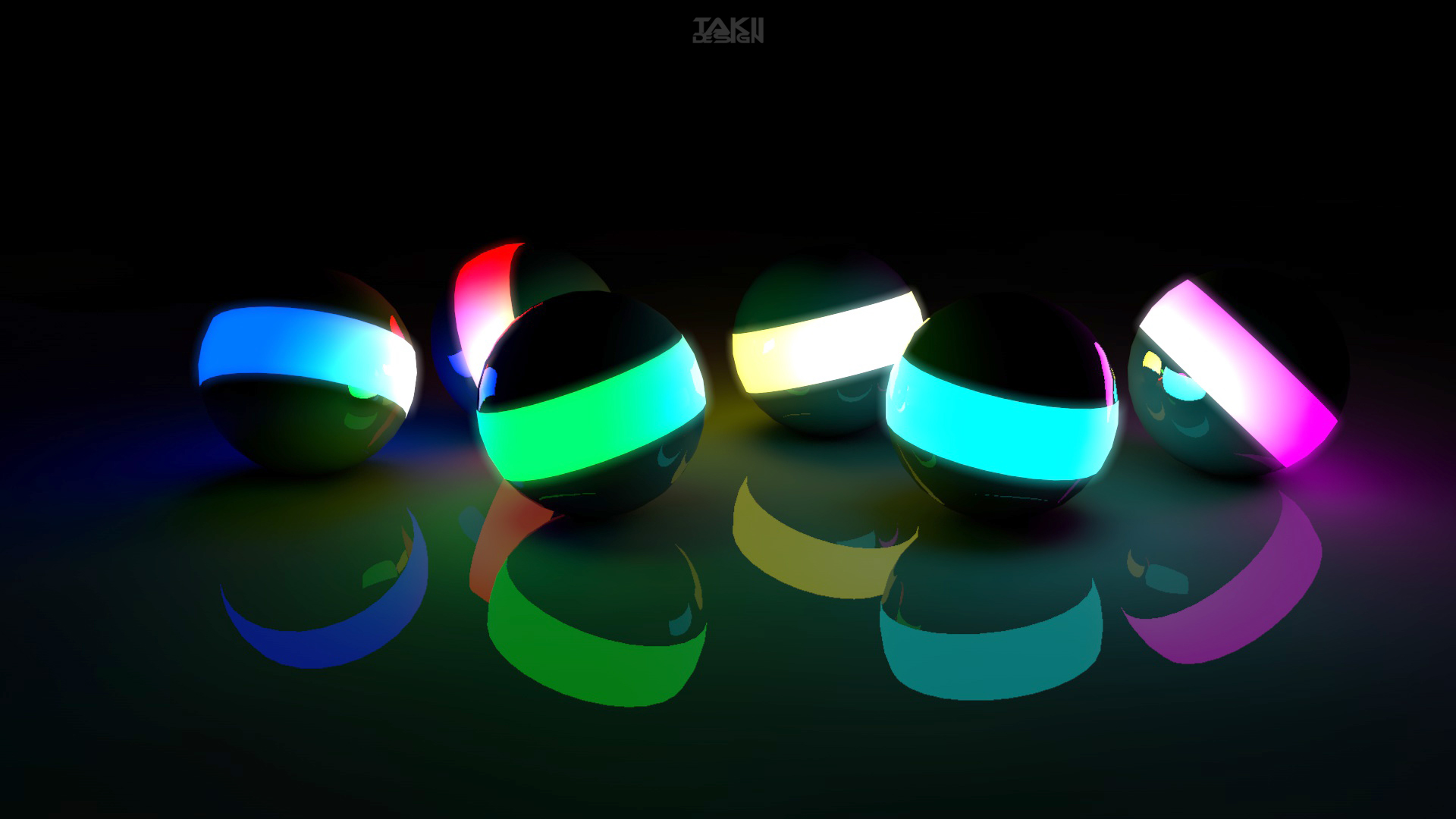 Màu sắc tươi sáng 3D tuyệt đẹp làm nổi bật các khối đèn neon trên màn hình