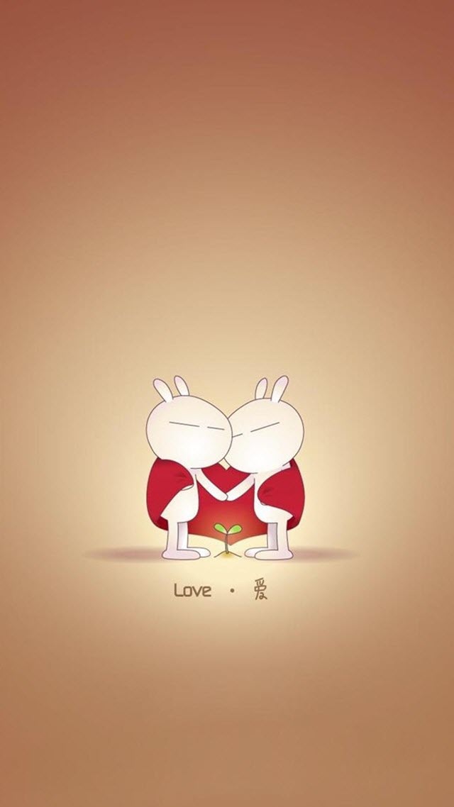 hình nền tình yêu hai chú thỏ đẹp