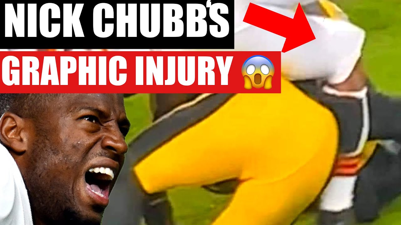 Nick Chubb Injury video slowmo 