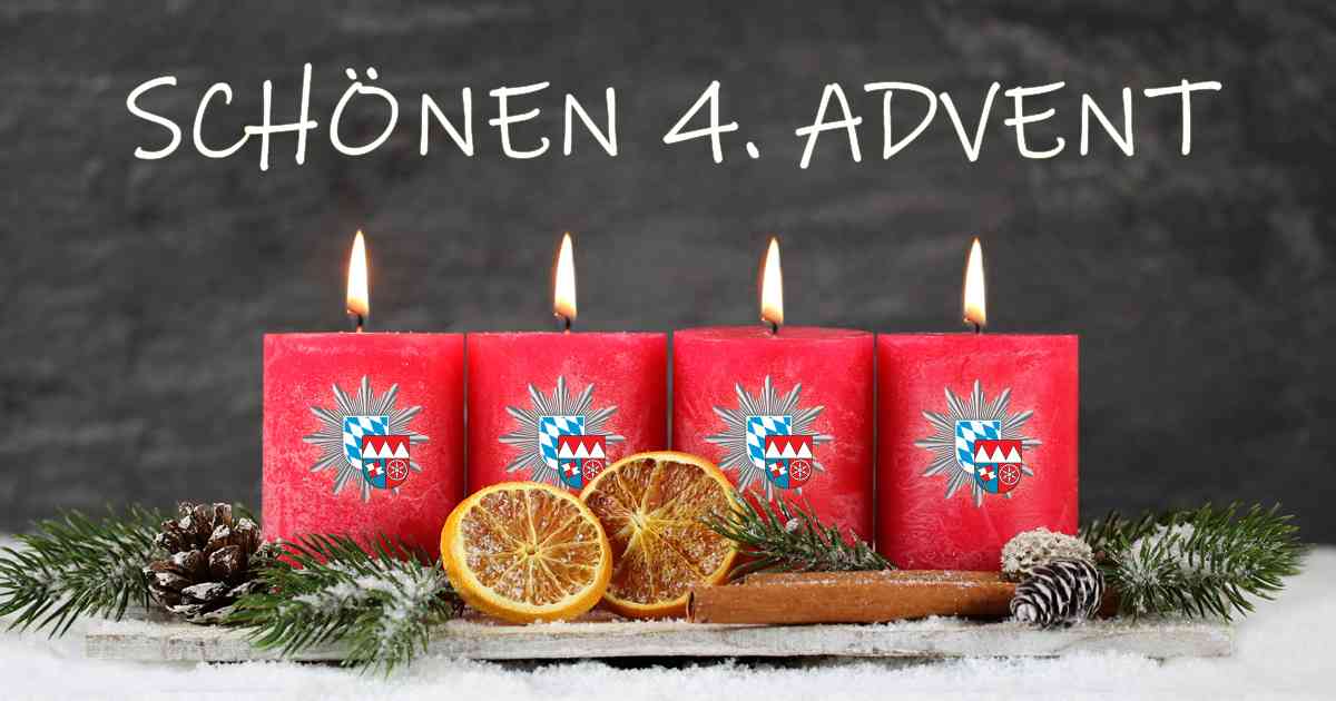 Schönen 4. Advent wünschen voller Glück und Freude